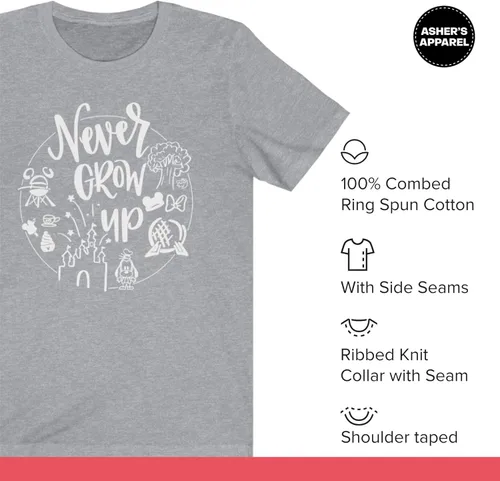 Vista 6 de Never Grow Up Shirt Camisa para mujer Camisa unisex Linda camisa para vacaciones