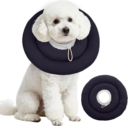 Vista 26 de IDOMIK Collar de recuperación para perro, cono suave impermeable para perro después de la cirugía, cómodo collar isabelino protector alternativo