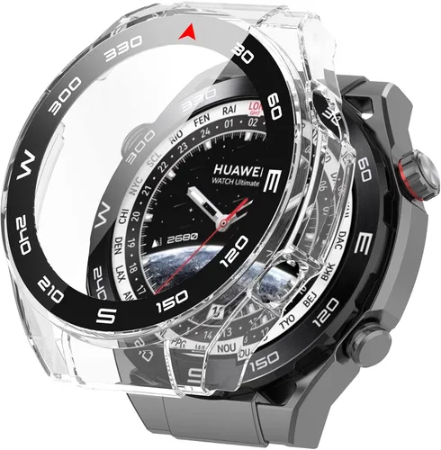 Vista 2 de TenCloud Funda protectora de pantalla diseñada para Huawei Watch, protector de pantalla de vidrio templado, antiarañazos, para Huawei Watch Ultimate
