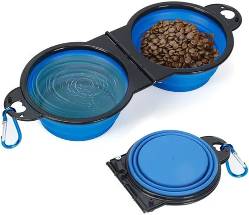 Cuencos plegables de silicona para perros para viajes, plato portátil de agua y comida para mascotas, accesorios plegables para perros y gatos para