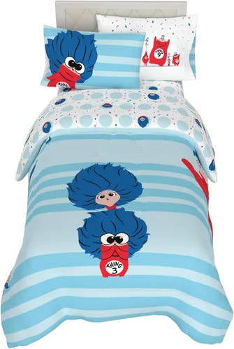 Vista 96 de Juego de ropa de cama clásico retro arcoíris de los Cariñositos, 7 piezas, edredón y sábanas supersuaves con funda de almohada, tamaño matrimonial