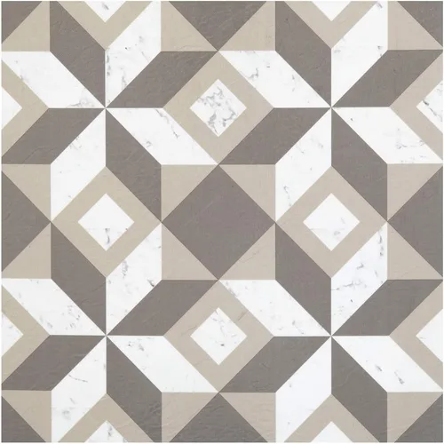 ACHIM - Azulejos de suelo de vinilo autoadhesivos retro de 12 pulgadas, 20 azulejos - 12" x 12", patrón de mármol prismático - Pegar y despegar,