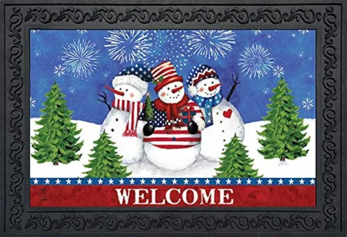 Briarwood Lane Felpudo de invierno con muñecos de nieve estadounidens