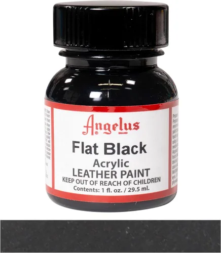 Vista 2 de Angelus Brand Pintura de piel acrílica impermeable 1 onza- plana negro y plana blanco Duo