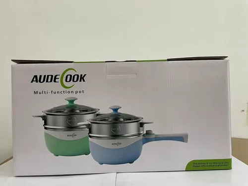 Vista 8 de Audecook Olla eléctrica, mini sartén eléctrica portátil antiadherente de 1.7 litros con ajuste de potencia, multicocina de viaje para carne, sopa