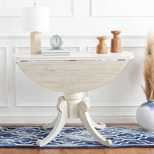 Vista 8 de Safavieh Home Forest - Mesa de comedor tradicional con hojas de gota, color blanco antiguo