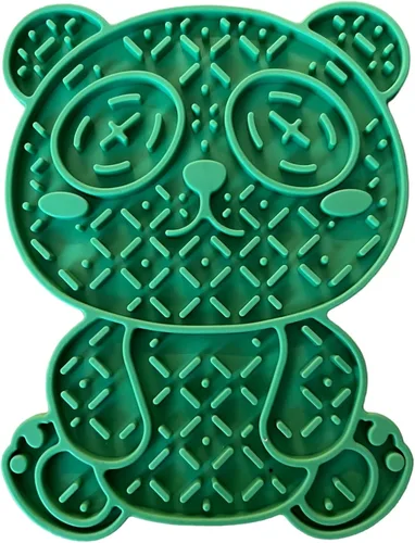 Tapete de silicona para lamer con forma de panda para perros y gatos con ventosas, tapete de alimentación lenta para perros, tapete antideslizante