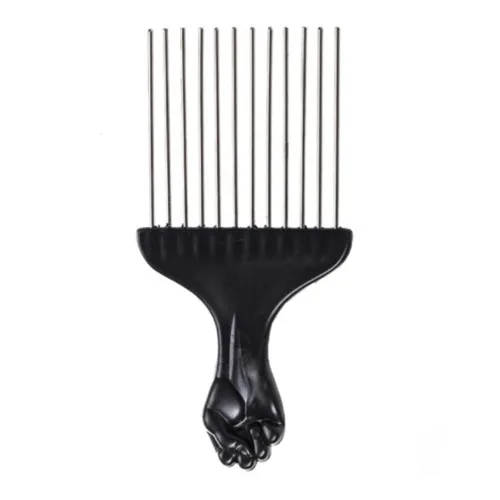 Púa de pelo de metal, peine afro, peine de peinado, peine de peinado, cepillo rizado para el cabello, tenedor de plástico, peine antiestático,