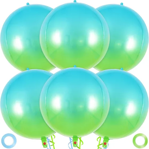 Vista 16 de Globos negros metálicos, globos redondos de esfera grande de 22 pulgadas, 6 globos negros de aluminio Mylar para cumpleaños, aniversario