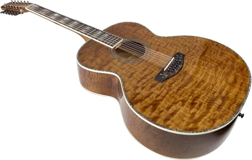 Vista 5 de TARIO 12 Cuerdas Acústica Jumbo Cuerpo Guitarra Acolchado Cuerpo Arce Cuello Natural