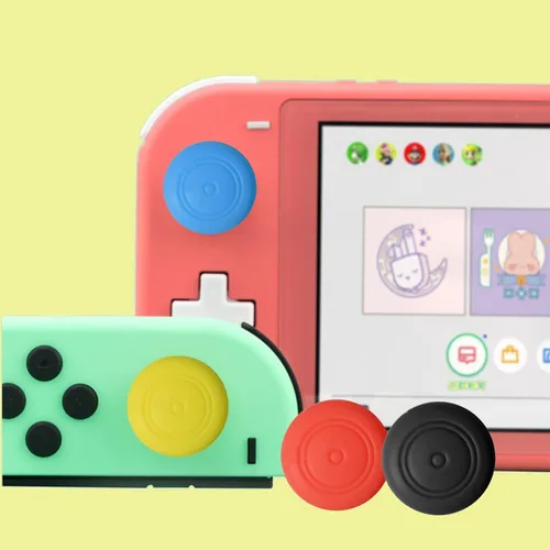 Vista 6 de Juego de 20 tapas de palanca de mando para Nintendo Switch, accesorios para consola de interruptores, blancorojoazulnegroamarillo