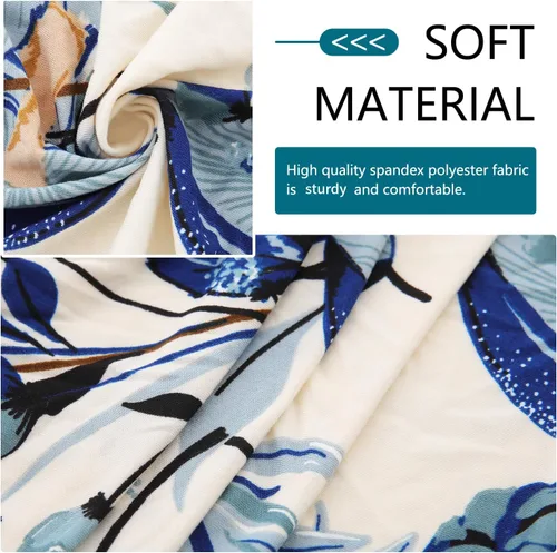 Vista 22 de hyha Fundas de cojín de sofá estampadas, fundas de sofá florales lavables para sofás con 2 cojines, fundas de cojín de patrón elástico para muebles