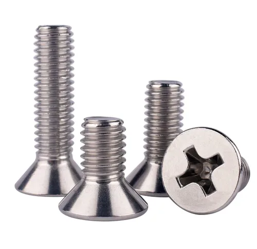 Vista 8 de 20 piezas de tornillos de máquina Phillips de cabeza avellanada plana de 1/4-20 x 1-1/2" UNC, acero inoxidable 304 18-8, rosca completa, rosca gruesa