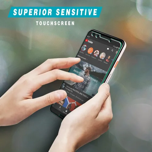 Vista 5 de HPTech Protector de pantalla de vidrio templado diseñado para Google (Pixel 3), antiarañazos, sin burbujas