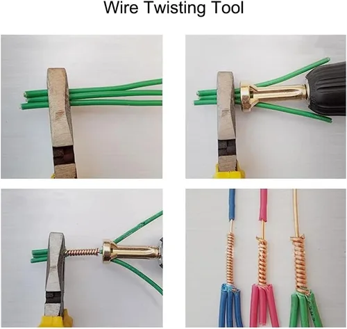 Vista 4 de Herramienta de torsión de alambre, pelacables y tornado, herramienta de alambre de torsión de conector rápido, terminales de cable, accesorios