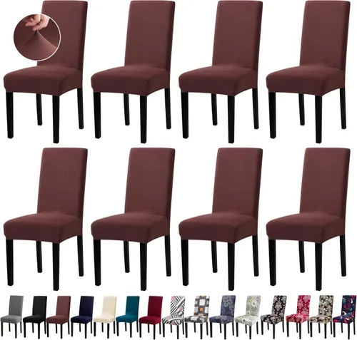 Vista 81 de Fundas para Sillas, Juego de 4 Fundas Elásticas para Sillas de Cocina y Comedor, Fundas Lavables y Extraíbles para Sillas de Comedor para Hogar