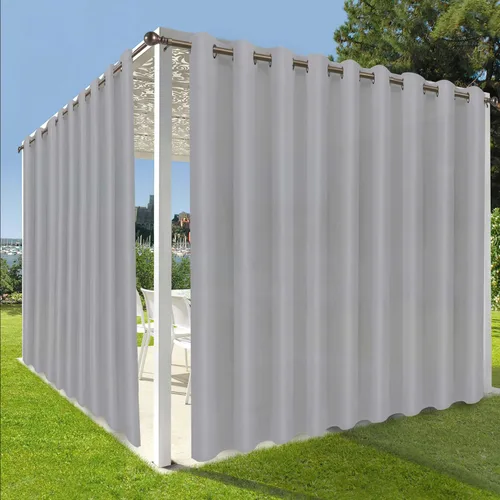 Vista 39 de OutdoorLines Cortinas impermeables para interiores y exteriores para patio – Panel de cortina de privacidad y bloqueo solar con ojales, resistente a