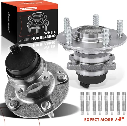 Vista 9 de A-Premium 2 rodamientos de rueda trasera y conjunto de cubo con ABS y 5 lengüetas compatibles con Kia Forte 2010-2013, Forte Koup 2010-2013, Forte5