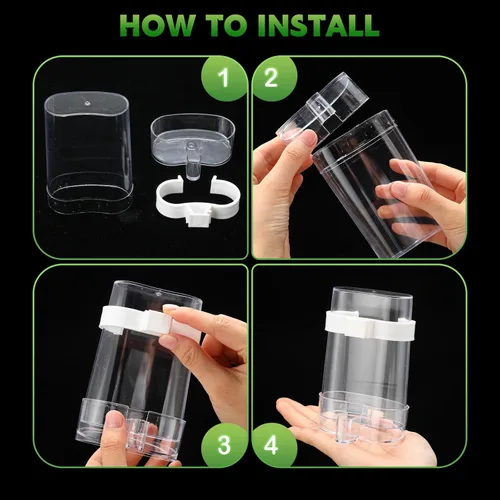 Vista 3 de Yaomiao 4 unidades de comederos para pájaros pequeños sin ensuciar, dispensador automático de agua para periquitos, alimentador de codornices