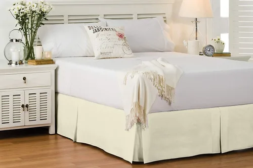 Vista 14 de Falda de cama tamaño matrimonial, 100% algodón natural, 800 hilos, ajuste a medida, 1 falda de cama tamaño matrimonial de 12 pulgadas de longitud