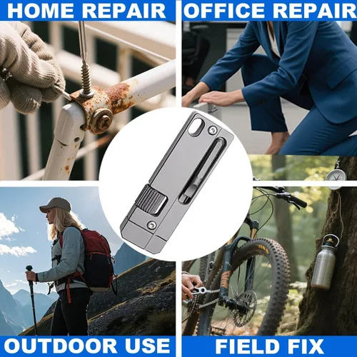 Vista 6 de Llave inglesa de llavero de titanio – Mini llave inglesa ajustable EDC con destornillador, herramienta de bolsillo para uso diario, viajes