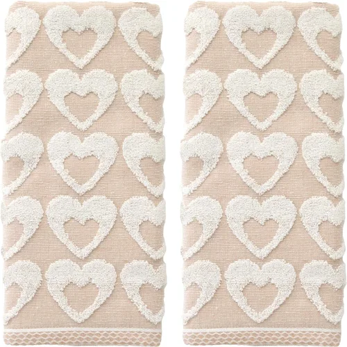 Vista 21 de SKL Home - Toalla de baño de 100% algodón prémium, diseño de lazos, jacquard, 500 GSM, reversible, suave y absorbente, decorativa, para cada día