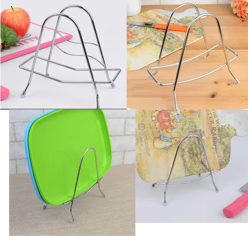 LENITH Estante de almacenamiento para tabla de cortar, soporte para tabla de cortar de alambre de acero inoxidable, organizador de cocina (triángulo)