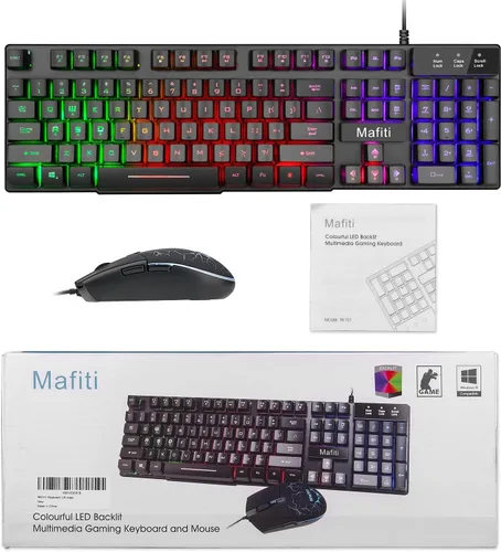 Vista 7 de mafiti RK101 - Teclado de computadora con cable, teclado USB retroiluminado RGB para PC, Mac, portátil, escritorio, oficina