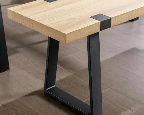 Vista 13 de VESCASA Banco de comedor de madera de 60 pulgadas con patas de metal negro para comedor, cocina, color negro