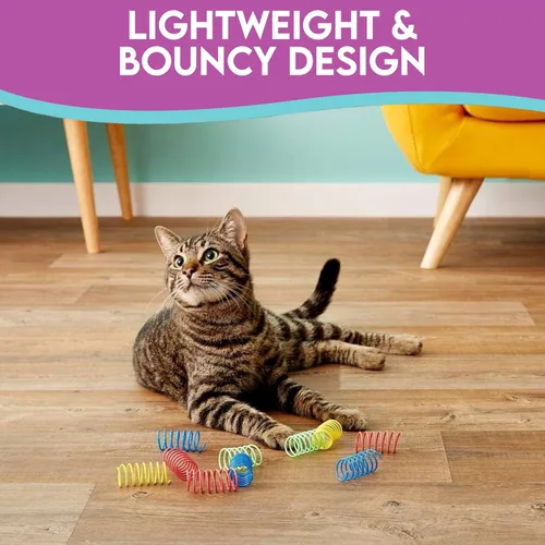 Vista 6 de Juguete para gato Ethical Pet, plástico colorido y resistente, 10 unidades por paquete, ancho