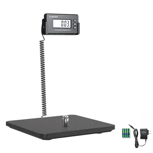 Vista 3 de Básculas de envío de 440 libras x 1 oz de alta precisión Básculas postales ultradelgadas de ABS gran plataforma, básculas postales superligeras