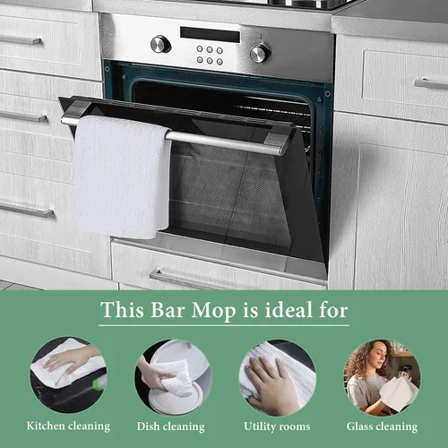 Vista 4 de Juego de 24 trapos de cocina de 16 x 19 pulgadas, 100 % algodón, absorbente, para cocina, trapos de limpieza para restaurantes