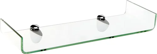 Vista 3 de Spancraft Glass Osprey6x18 - Estante de vidrio doblado de acero cepillado Osprey, soporte de acero cepillado, 6" x 18