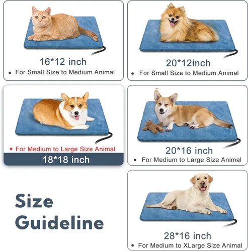 Vista 9 de Almohadilla térmica para mascotas para gatos y perros - Almohadilla térmica para interiores y exteriores, impermeable y resistente a