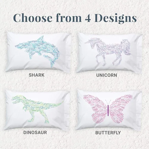 Vista 4 de Let's Make Memories Name Art - Funda de almohada, personalizada con nombre, hora de la siesta/hora de acostarse, mariposa