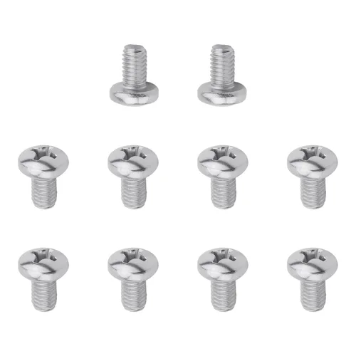 Vista 16 de MroMax 50 tornillos de máquina Phillips de cabeza plana M5 x 0.315 in, acero inoxidable 304 18-8, rosca completa, tornillos de cabeza cruzada gris