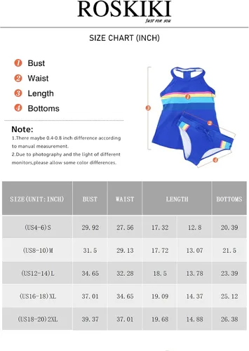 Vista 5 de ROSKIKI Traje de baño sin mangas para mujer, tankini retro para surfear