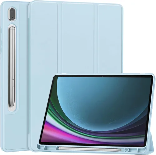 Vista 11 de Miimall Funda compatible con Samsung Galaxy Tab S9 2023, funda ultradelgada con triple soporte, de piel suave, poliuretano termoplástico duradero, a