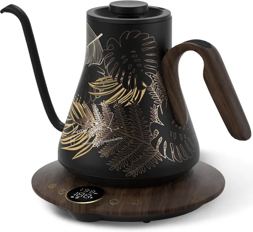 Vista 10 de INTASTING - Hervidor eléctrico de cuello de cisne con control de temperatura de ±1℉ para café y té de infusión, calentamiento rápido, acero