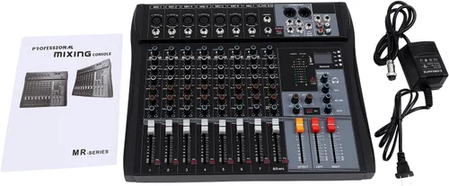 Vista 52 de Mini mezcladores de DJ de 5 canales, mezclador de audio en vivo, tablero de sonido con USB, interfaz de audio con 48 V Phantom Power Sonidos