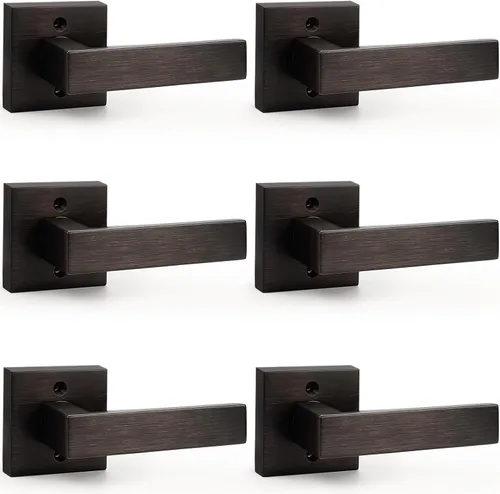 Vista 25 de Probrico Palanca Medio-Simulada Sin Giro en Negro Mate, Barra Cuadrada de Acero Inoxidable Palanca Simulada Individual, Manija Interior de Servicio