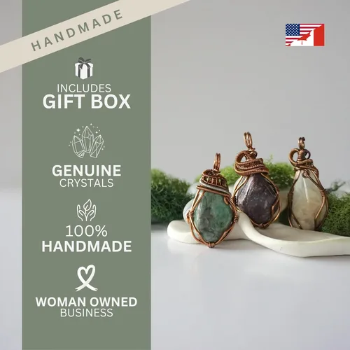 Vista 3 de Collar de piedra de nacimiento alternativo de cristal para mujer y hombre, bronce antiguo - Cadena