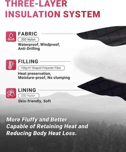 Vista 3 de KingCamp Manta Ultraligera para Campamento, Alternativa de Plumón Empacable, Mantas Vestibles Acolchadas Resistentes a la Intemperie, Edredón Cálido