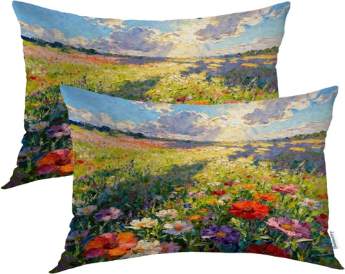 Vista 81 de Batmerry Bunny Basket of Flowers Cute Rabbit Spring Scene Throw Pillow Covers, A Cute Bunny Flowers Decorative Pillow Covers Digital Printing