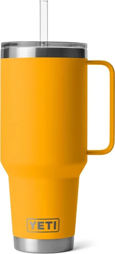 Vista 94 de YETI Rambler - Vaso de 25 onzas con asa y tapa con popote, vaso de viaje para agua, vaso aislado al vacío con asa, acero inoxidable, apicultor