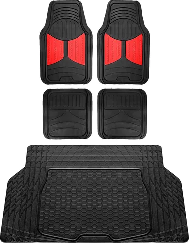 Vista 13 de FH Group Monster Eye - Juego completo de alfombrillas de goma con forro de vinilo recortable para maletero / alfombrilla de carga negra, se adapta a