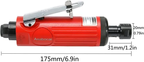 Vista 3 de Amoladora neumática de 1/4 pulgadas, amoladora de troquel recta neumática con pinzas de 1/4 pulgadas (0.236 in) y 1/8 pulgadas (0.118 in), escape