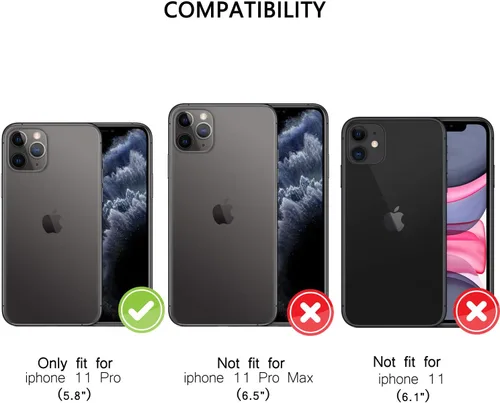 Vista 2 de japezop Funda para iPhone 11 Pro, iPhone 11 Pro funda tipo cartera para mujeres u hombres con [bloqueo RFID] soporte para tarjetas de crédito, funda