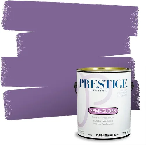 Vista 93 de PRESTIGE Pinturas de pintura interior e imprimación en uno, 1 galón, plano, combinación comparable de Sherwin Williams* Kimono Violet*