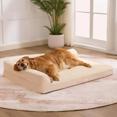 Cama para perros de tamaño grande, cama ortopédica para perros grandes, cama impermeable para mascotas con funda extraíble lavable, sofá para